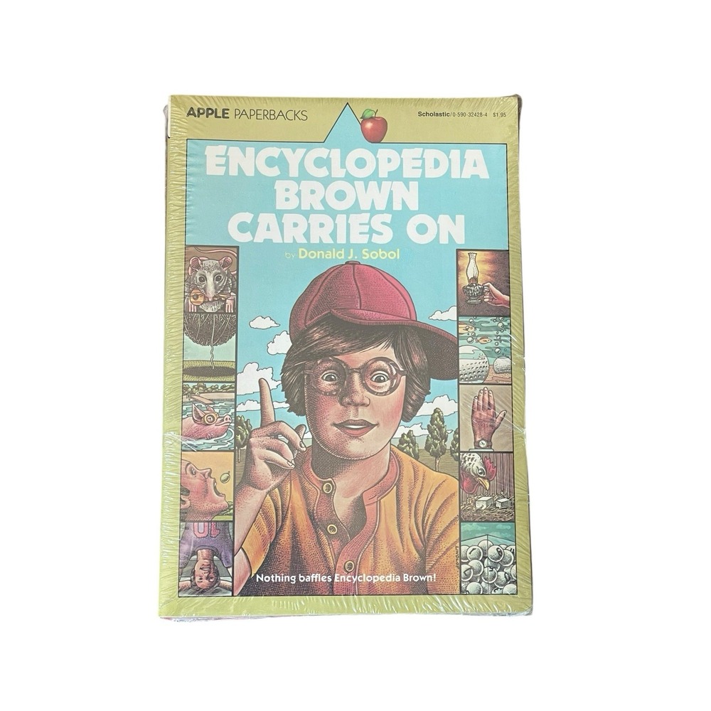 NEW Set 3 Vintage Encyclopedia Brown Books Apple Scholastic -Original Shrinkwrap